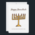 Lycklig Hanukkah Simple och Modern Menorah Hälsnin Julkort<br><div class="desc">Detta är en enkel,  minimalistisk och modern illustration av Menorah Candles.</div>