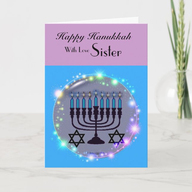 Lycklig Hanukkah ~ Sister Helgkort (Framsida)