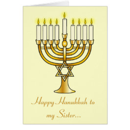 Lycklig Hanukkah Sister med Menorah Hälsningskort