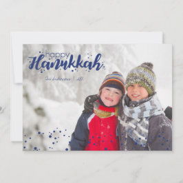 Lycklig Hanukkah Snö Bubbles-fotokort för Helgdag Julkort