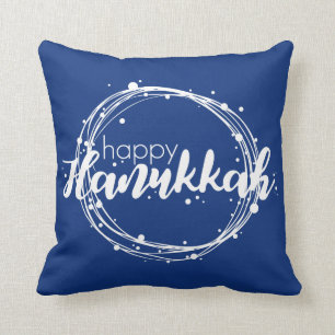 Lycklig Hanukkah Snö Bubbles Helgdag Dekorativ ku Kudde