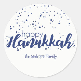 Lycklig Hanukkah Snö Bubbles Sticker Gift Märkre Runt Klistermärke