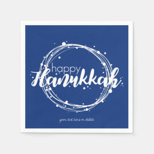 Lycklig Hanukkah Snö Bubbles Wandan Helgdag Napki Pappersservett