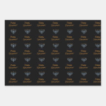 Lycklig Hanukkah som omger lakan 3 olika formgivni