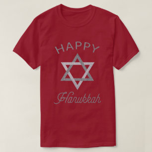 Lycklig Hanukkah Star av David Glitter T-Shirt