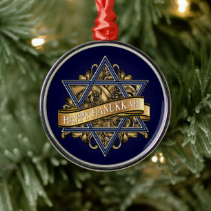 Lycklig Hanukkah Star av David Julgransprydnad Metall