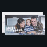 Lycklig Hanukkah Star av David Photo Card Julkort<br><div class="desc">Cute och snyggt Lycklig Hanukkah Star av David Photo Card är perfekt för kortet som skickar den här julhelgen. Har matchande tillbehör.</div>