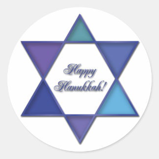 Lycklig Hanukkah Star av David Sticker Runt Klistermärke