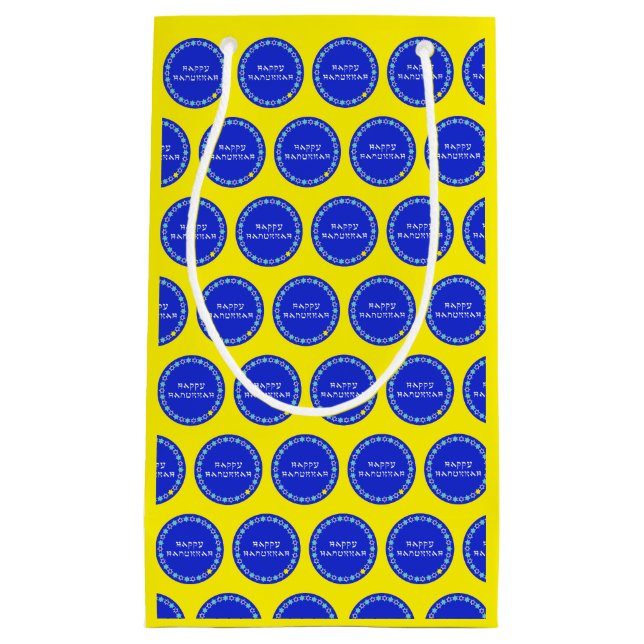 Lycklig Hanukkah Star Circle Small Gift Bag (Framsidan)