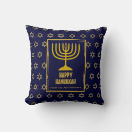 LYCKLIG HANUKKAH Star David Personlig BLUE Kudde
