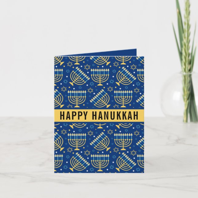 Lycklig Hanukkah Star of David Cute Trendig Helgkort (Framsida)