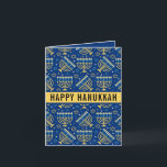 Lycklig Hanukkah Star of David Cute Trendig Helgkort<br><div class="desc">Lycklig Hanukkah,  David,  Menorahs stjärna,  söt,  vit,  gult,  blått,  trendig,  stjärnor,  ljus kort.</div>