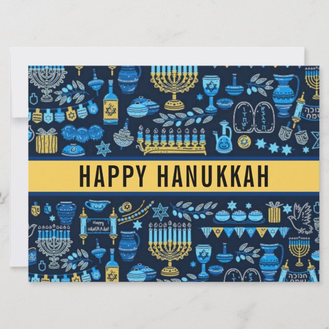 Lycklig Hanukkah Star of David Cute Trendig Julkort (Framsida)