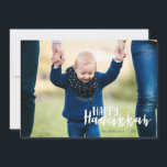 Lycklig Hanukkah Star of David Helgdag Photo Card Julkort<br><div class="desc">Snyggt och söt Lycklig Hanukkah Star av David Helgdag Photo Card är perfekt för alla dina vänner och din familj den här julhelgen. Anpassa texten med din familj namn och året och byt ut bild mot ett foto av dina barn,  husdjur eller hela familjen.</div>