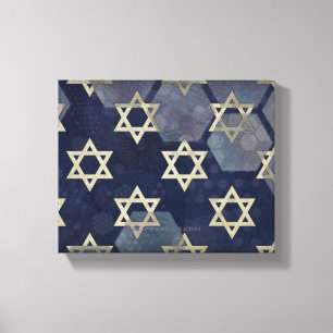 Lycklig Hanukkah Star of David menorah Dreidel Sli Canvastryck