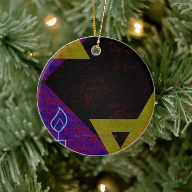 Lycklig Hanukkah Star of David menorah Dreidel Sli Julgransprydnad Keramik (Träd)