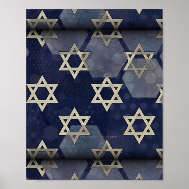 Lycklig Hanukkah Star of David menorah Dreidel Sli Poster (Framsidan)