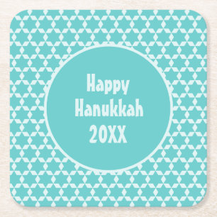 Lycklig Hanukkah Star Tiles Turcos Underlägg Papper Kvadrat