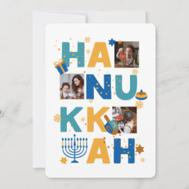 Lycklig HANUKKAH Stars & ljus Photo Greeting Card