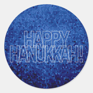 Lycklig Hanukkah Sticker Runt Klistermärke