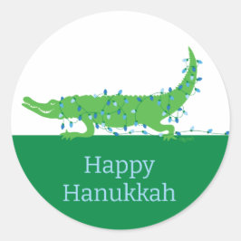Lycklig Hanukkah Sticker Runt Klistermärke