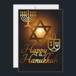 Lycklig Hanukkah-stjärnan av David menorah dreidel Inbjudningar<br><div class="desc">Lycklig Hanukkah-kortet är designat för att likna ljus.</div>