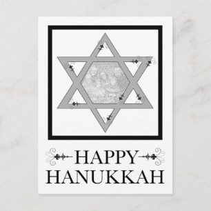 lycklig hanukkah : stjärnan på det levande fotokor helg vykort