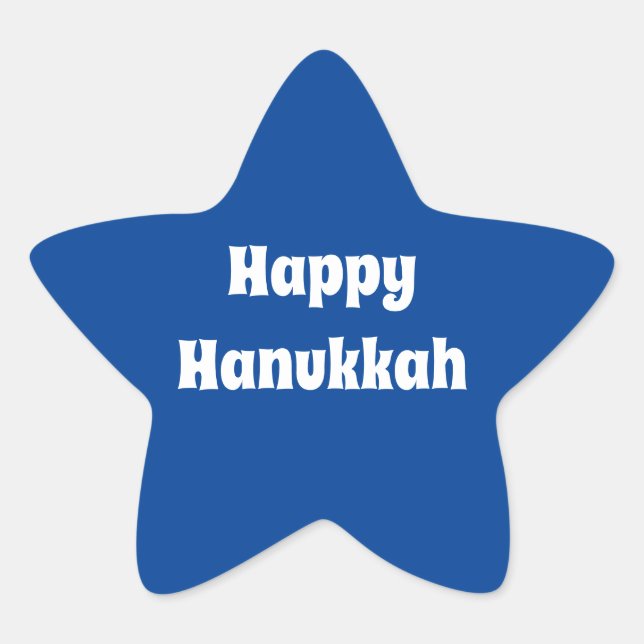 Lycklig Hanukkah Stjärnformat Klistermärke (Framsida)