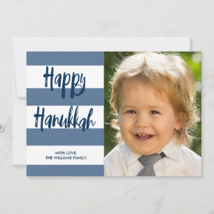 Lycklig Hanukkah Stripe Helgdag Card Julkort
