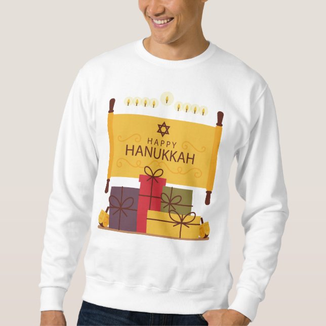 Lycklig Hanukkah Sweatshirt (Framsida)