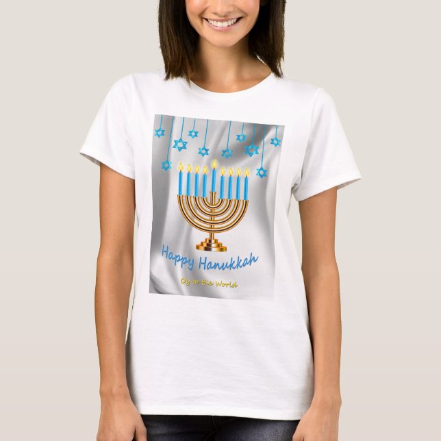 Lycklig Hanukkah T Shirt (Framsida)