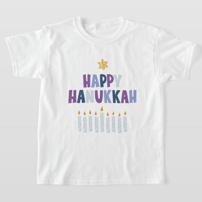 Lycklig Hanukkah T Shirt (Laydown)