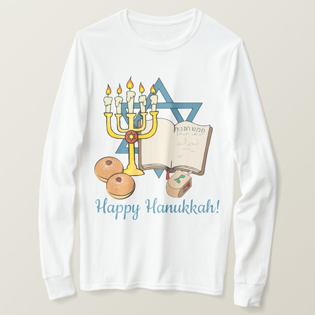 Lycklig Hanukkah T Shirt (Design framsida)