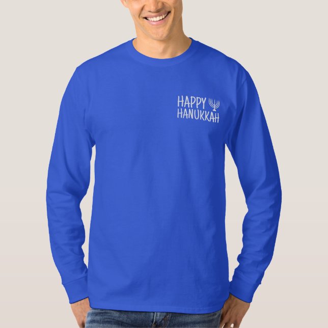 Lycklig Hanukkah T Shirt (Framsida)