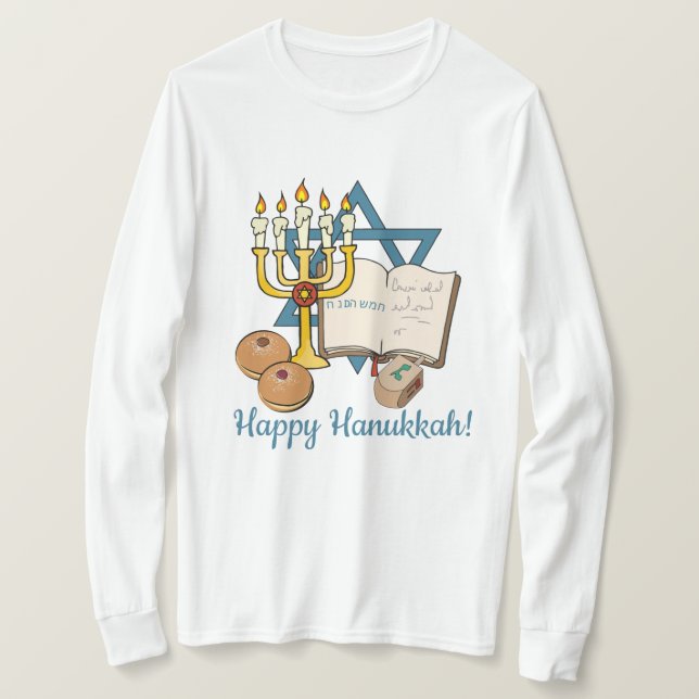 Lycklig Hanukkah T Shirt (Design framsida)