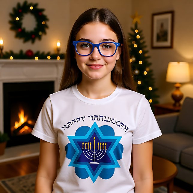 Lycklig Hanukkah T Shirt (Happy Hanukkah T-Shirt)