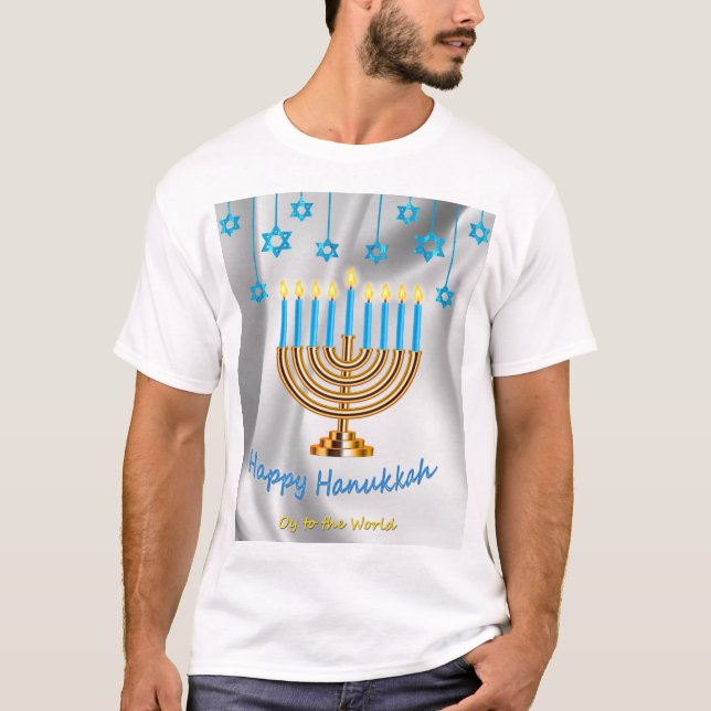 Lycklig Hanukkah T Shirt (Framsida)
