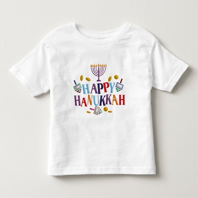 Lycklig Hanukkah Tee Shirt (Framsida)
