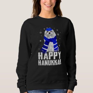 Lycklig Hanukkah Terrier Hund Wearing Jewish Hat C T Shirt