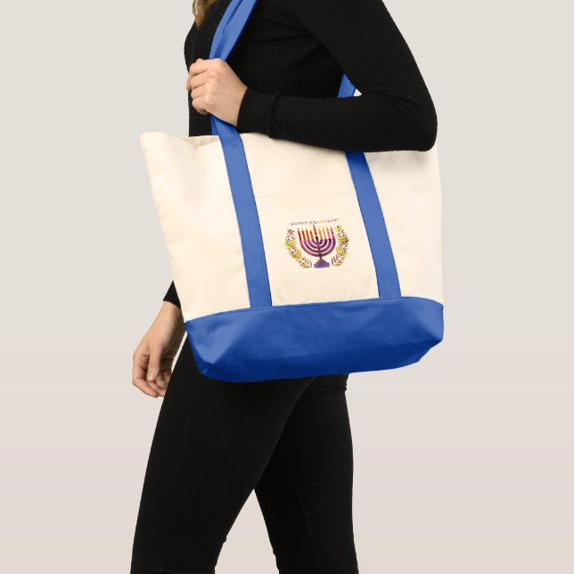 Lycklig Hanukkah Tote Bag #2 Tygkasse (Framsida (produkt))