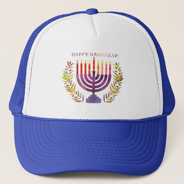 Lycklig Hanukkah Truckerkeps (Framsida)