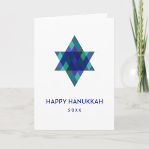 Lycklig Hanukkah Turkvoise Star of David Non-Photo Helgkort