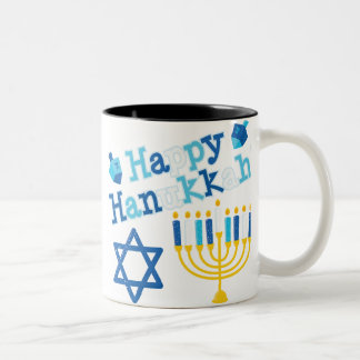 Lycklig Hanukkah Två-Tonad Mugg