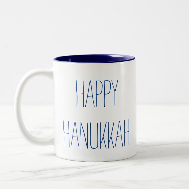 Lycklig Hanukkah Två-Tonad Mugg (Vänster)
