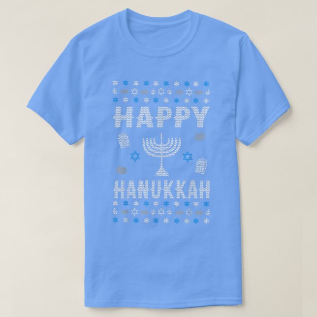 Lycklig Hanukkah Ugly Helgdag T Shirt (Design framsida)