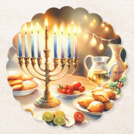 Lycklig Hanukkah Underlägg Papper
