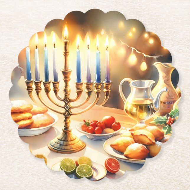 Lycklig Hanukkah Underlägg Papper (Framsida)
