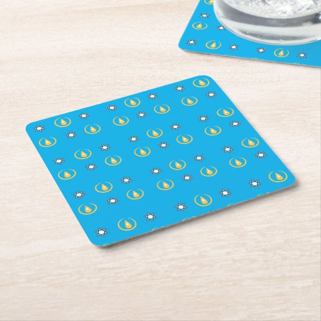 Lycklig Hanukkah Underlägg Papper Kvadrat (Vinklad)
