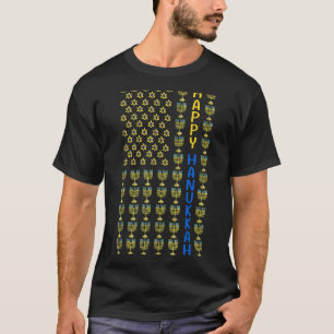 Lycklig HANUKKAH USA flagga med Menorahs Jewish Ho T Shirt