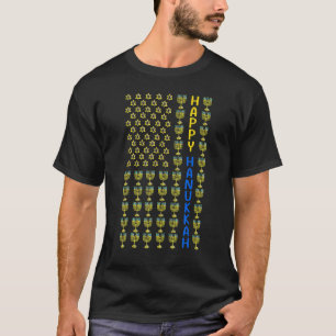 Lycklig HANUKKAH USA flagga med Menorahs Jewish Ho T Shirt